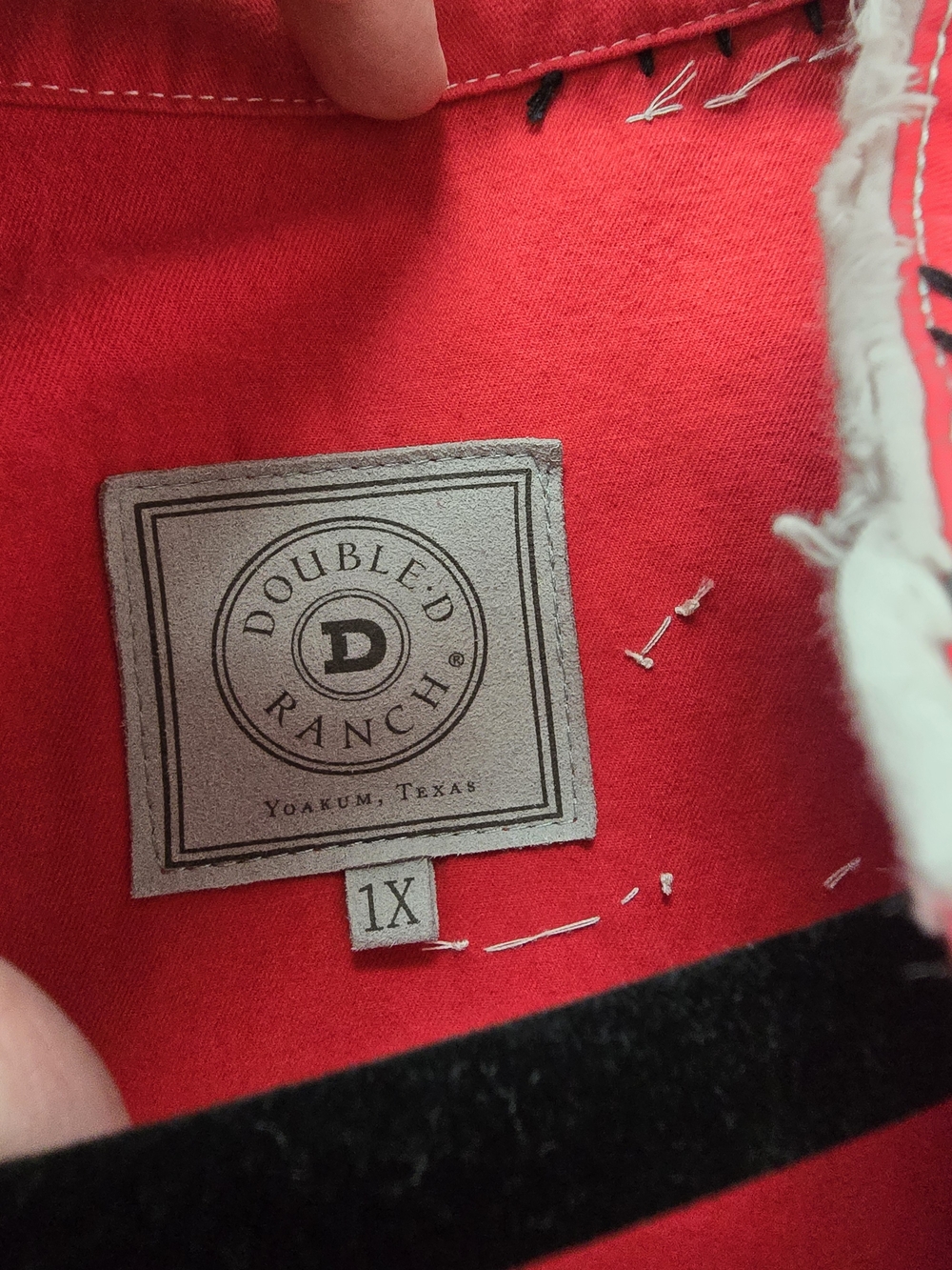 Double D Ranch Red Beaded Fringe Western Pictograph Zip Jacket Size 1X - Picture 14 of 15